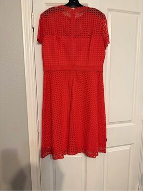 ANTONIO MELANI Red Lace Midi Dress